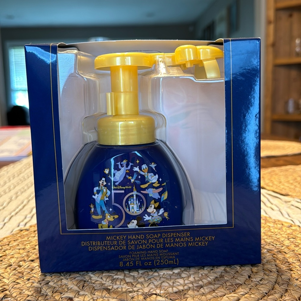 New in box Disney 50th Anniversary Mickey hand soap dispenser
